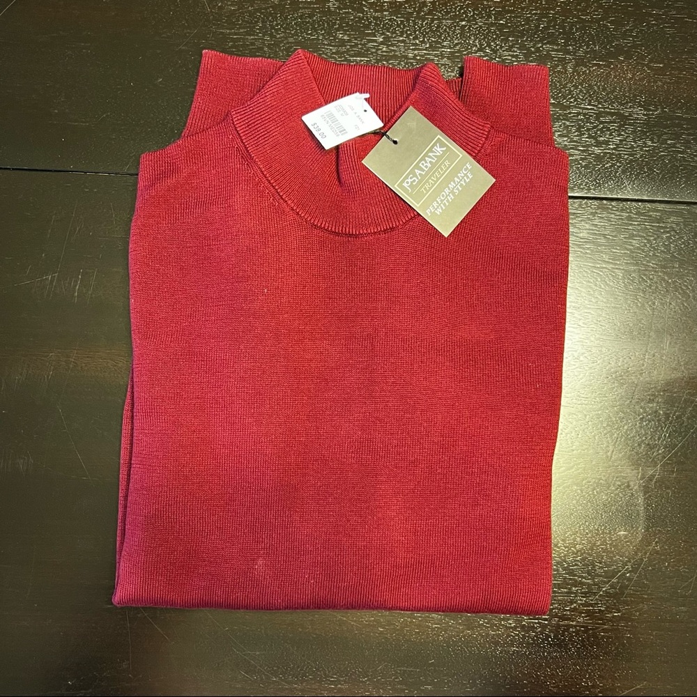 JoS.A.Bank Traveler Collection Pima Cotton Mock Neck Sweater | Size M
